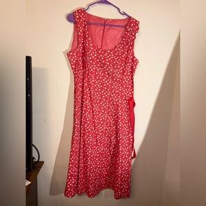 Red Polka Dot Sleeveless Dress